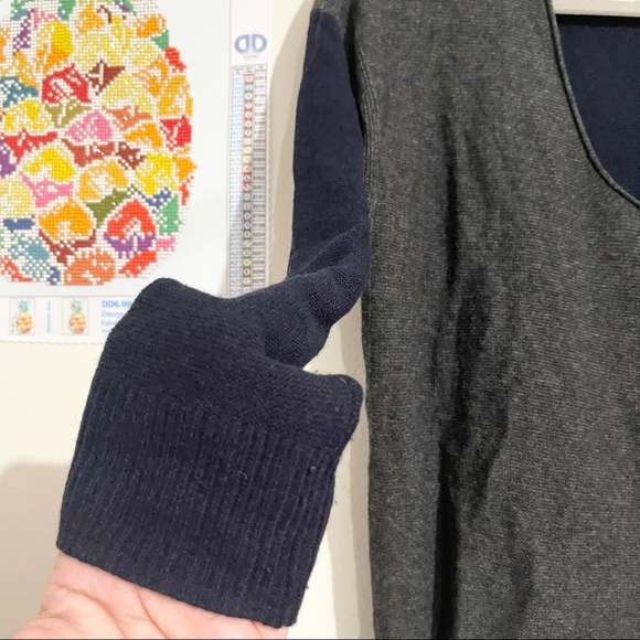 MADEWELL Soft Blue and Gray Color Block Long Sleeve Sweater Size Small - Picture 3 of 5